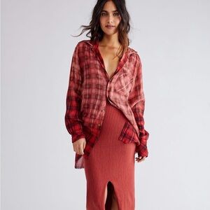 FP One Red Plaid Shirt